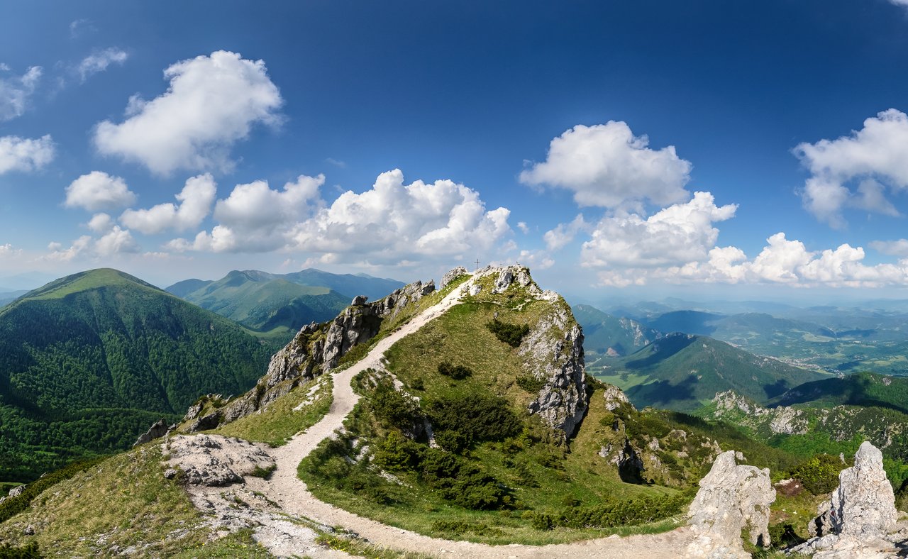 The trail up to Great Rozsutec in The Vratna valley at the national park Mala Fatra, Slovakia