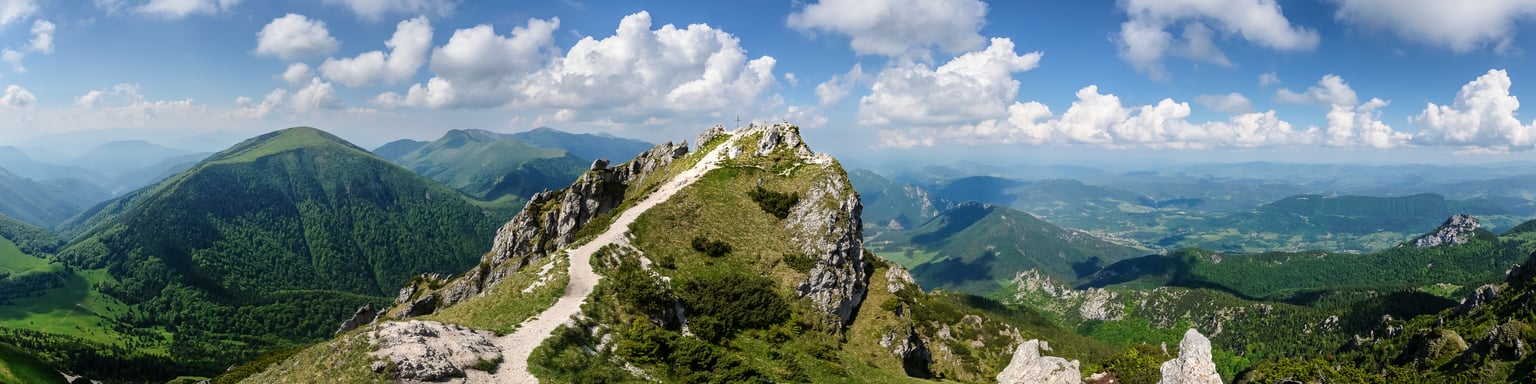 The trail up to Great Rozsutec in The Vratna valley at the national park Mala Fatra, Slovakia