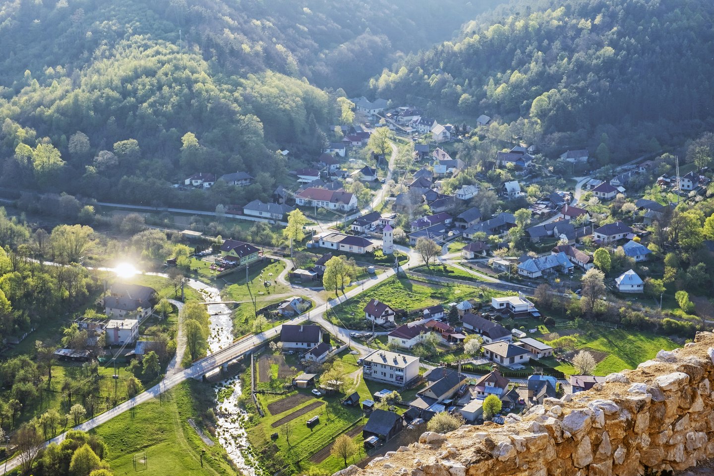 The view of Visnove village from Cachtice castle