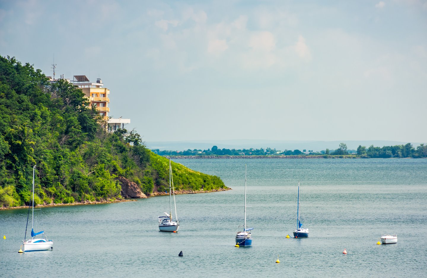 Yachts on Zemplínska Šírava, a large, manmade lake in Slovakia