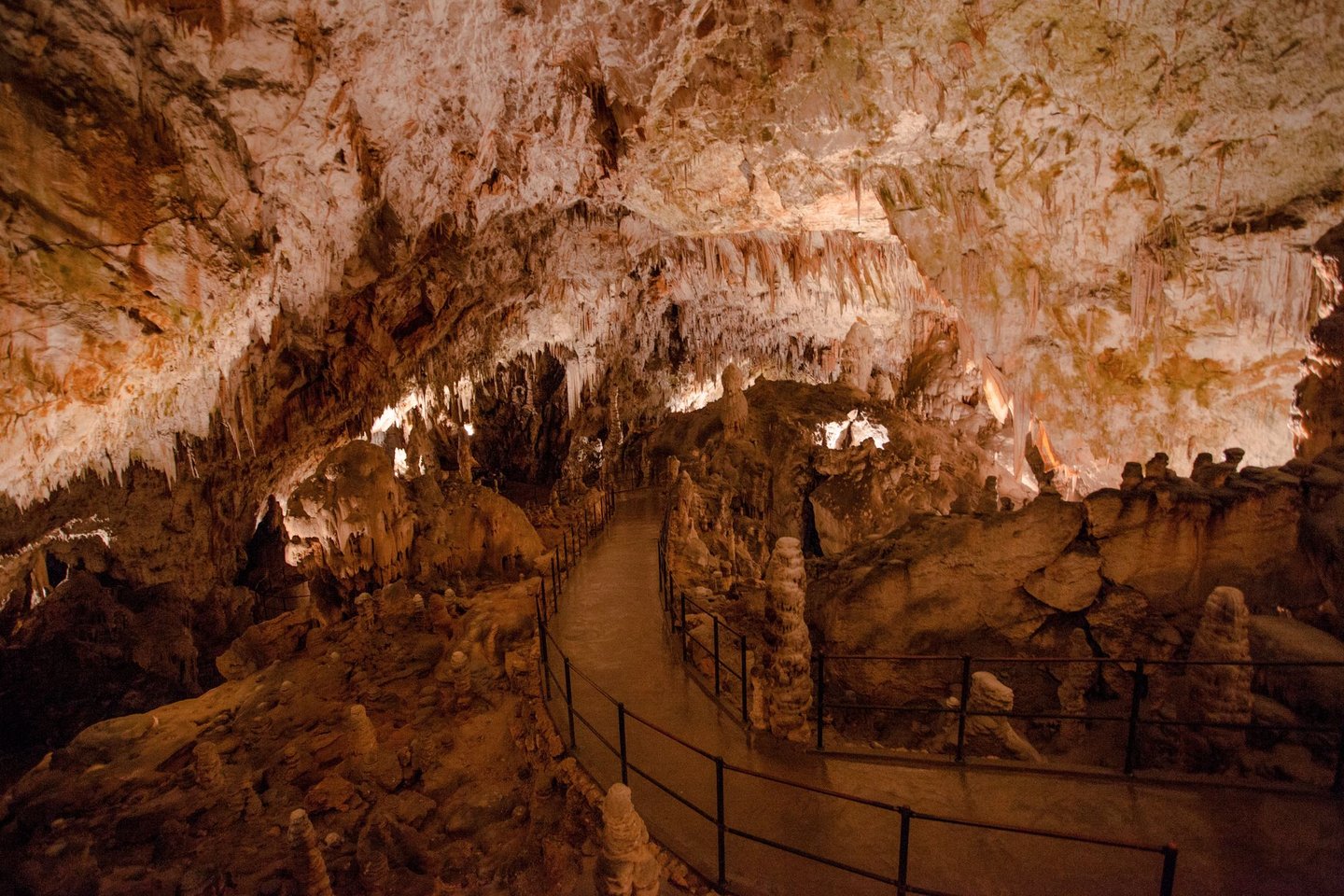 The pathway through the interior of Postojna Cave