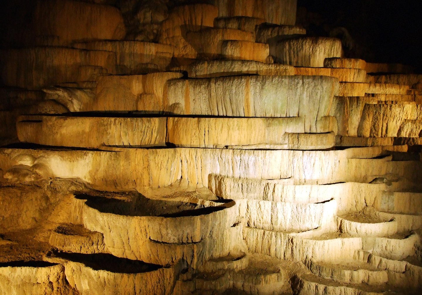 Limestone terraces in the Skocjan Caves