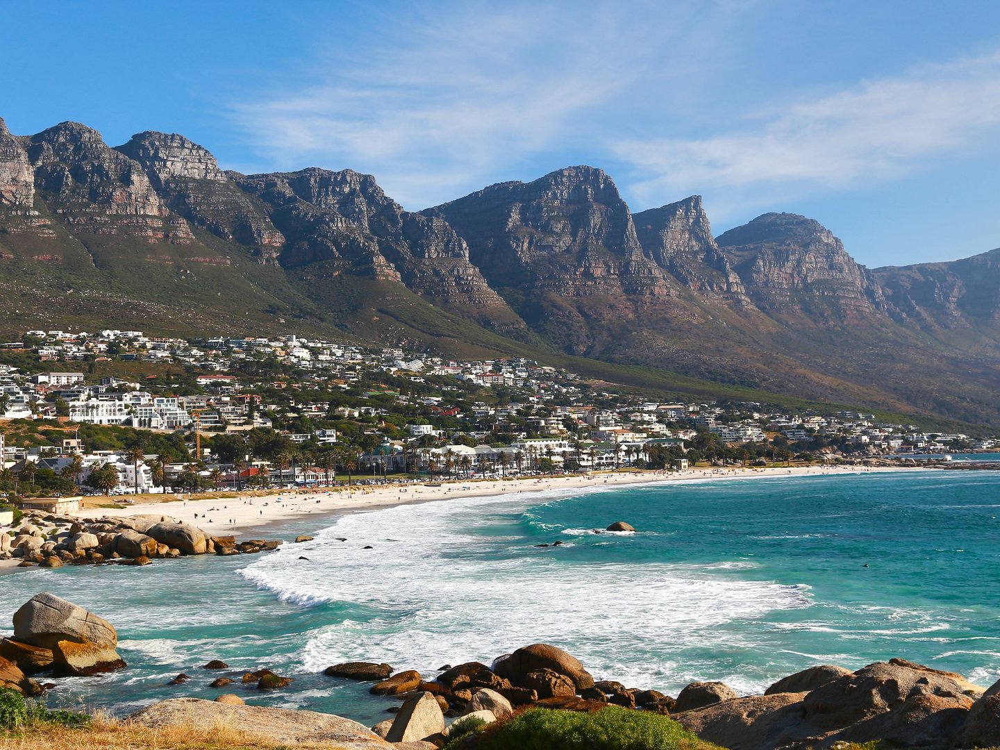 Camps Bay beach on a sunny day