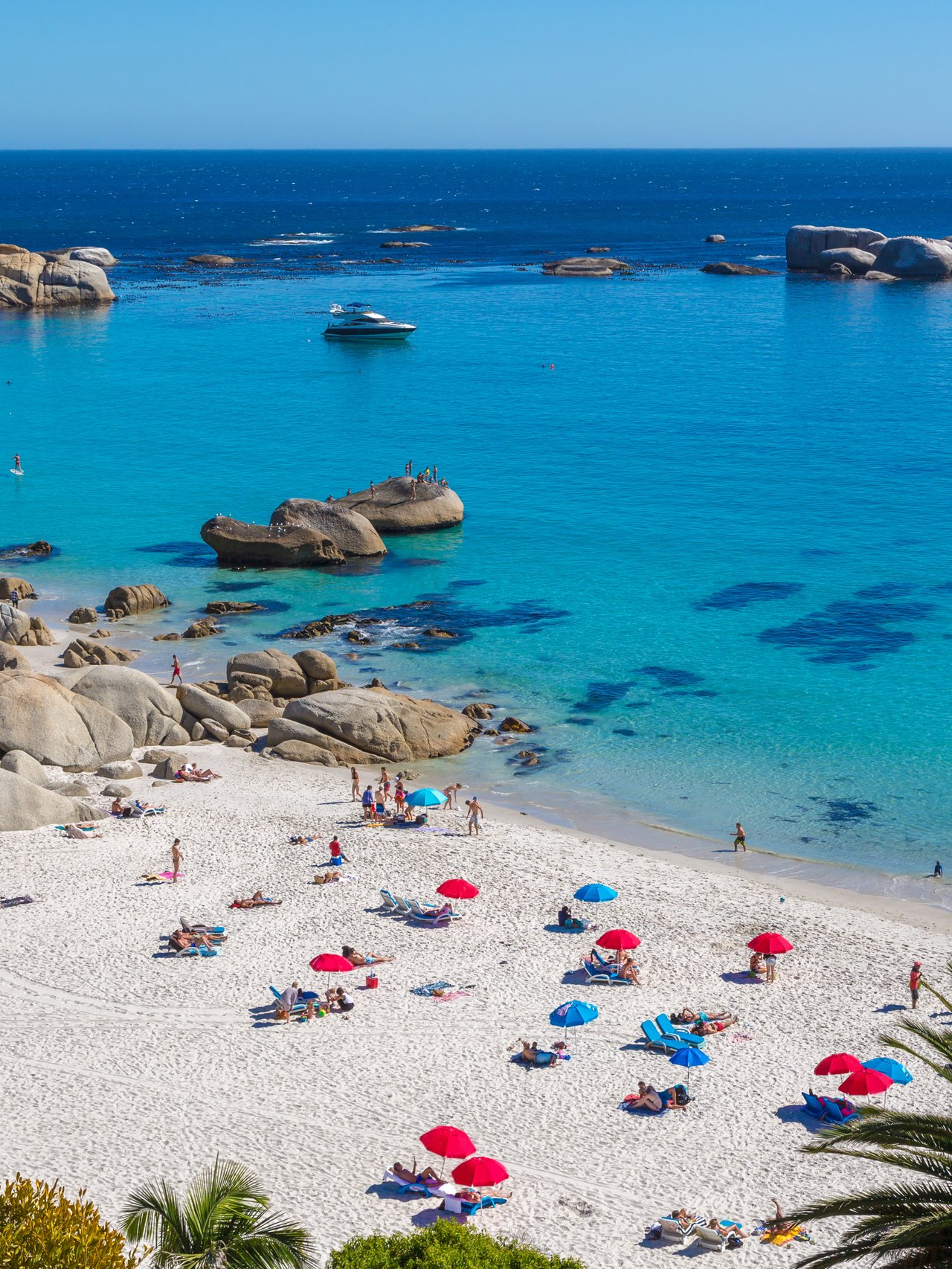 A sunny day on the beach at Camps Bay, Cape Town.