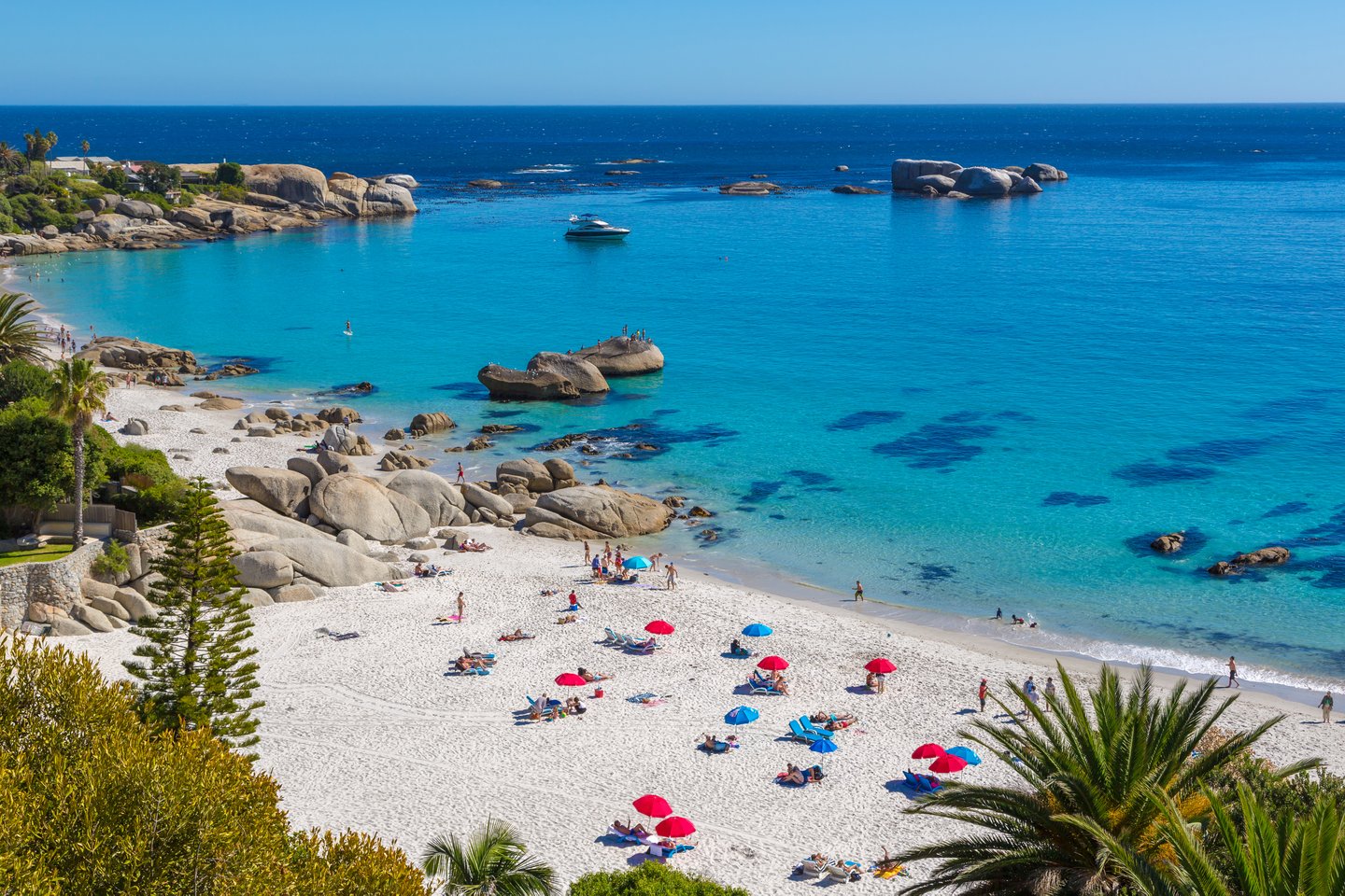 A sunny day on the beach at Camps Bay, Cape Town.