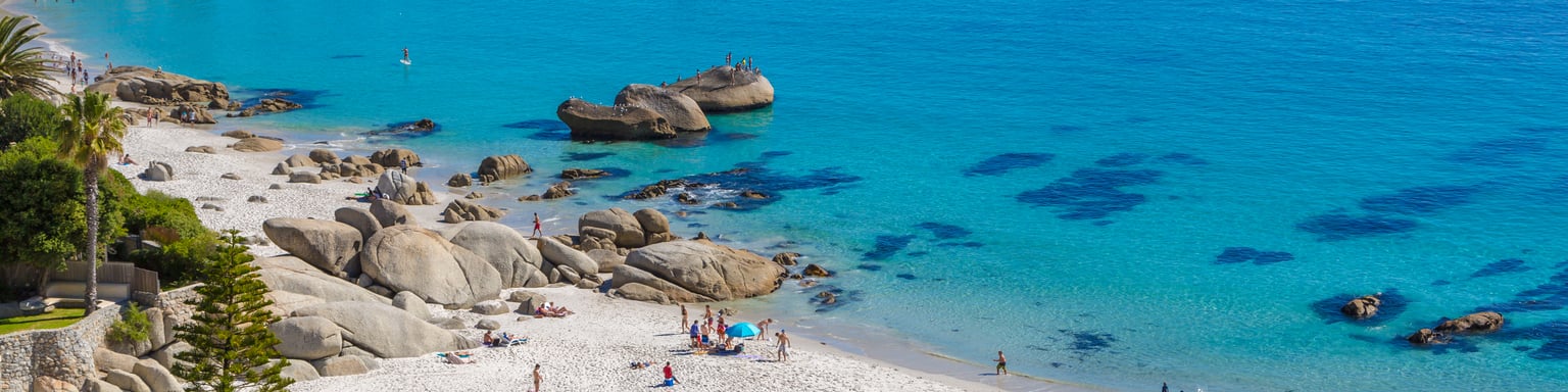 A sunny day on the beach at Camps Bay, Cape Town.