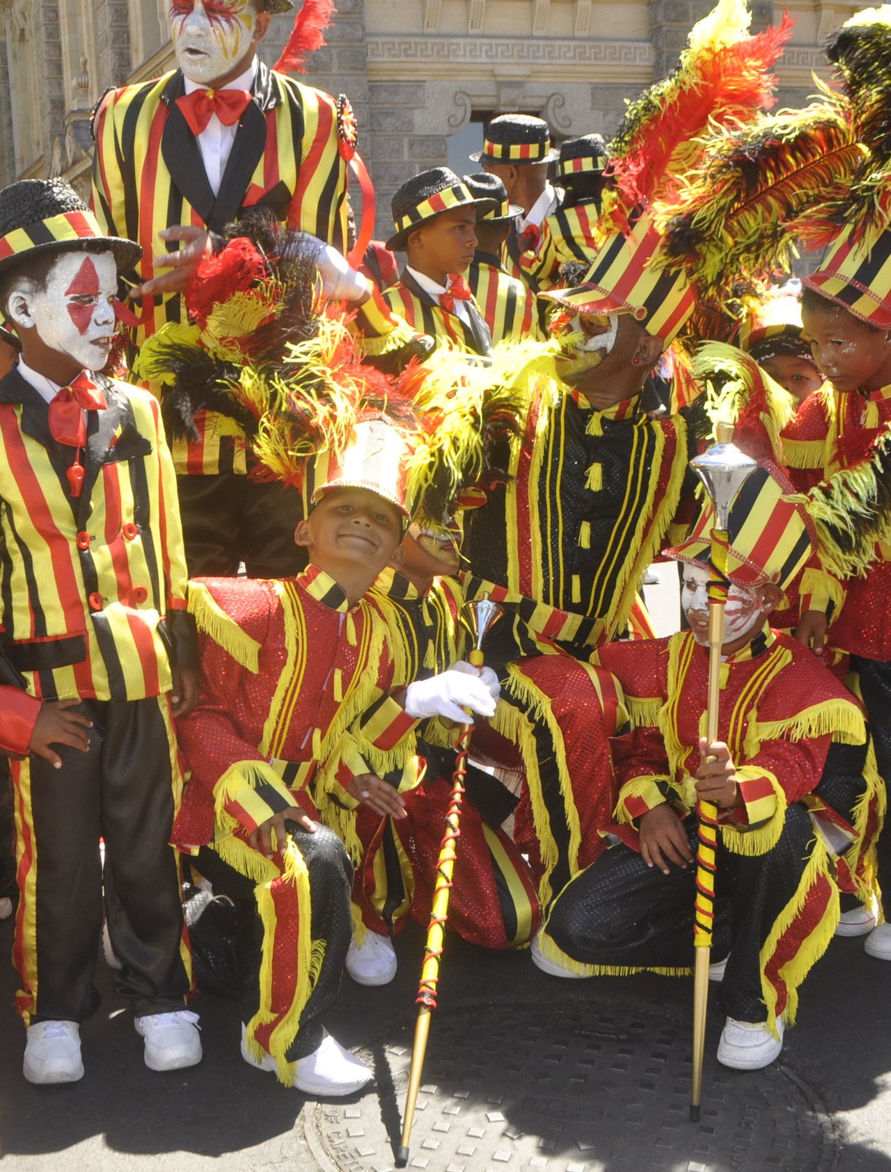 Performers at the Kaapse Klopse street parade in Cape Town