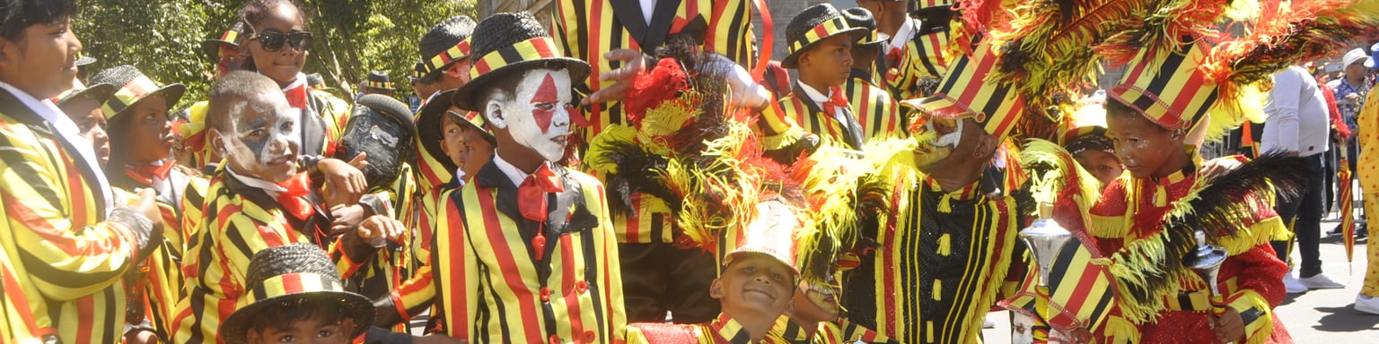 Performers at the Kaapse Klopse street parade in Cape Town