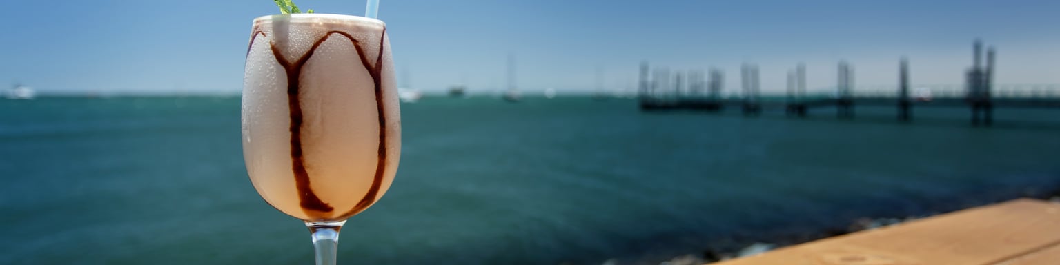 A don pedro drink at the water's edge