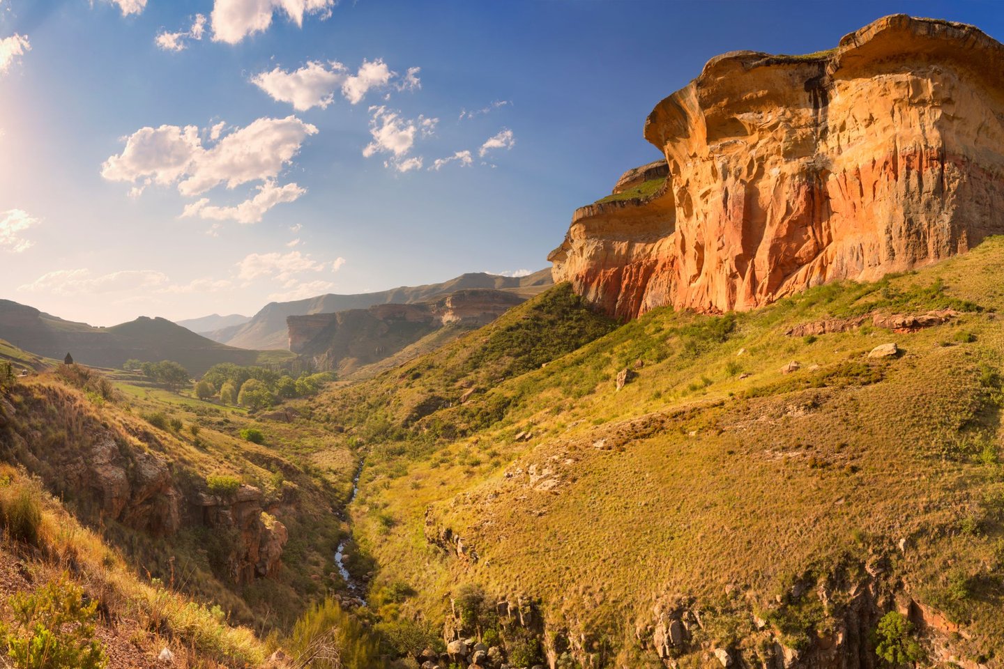 Cliffs at sunset in Golden Gate Highlands National Park