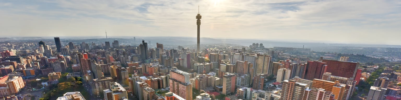 Hillbrow tower rising high above the buildings in central Johannesburg.