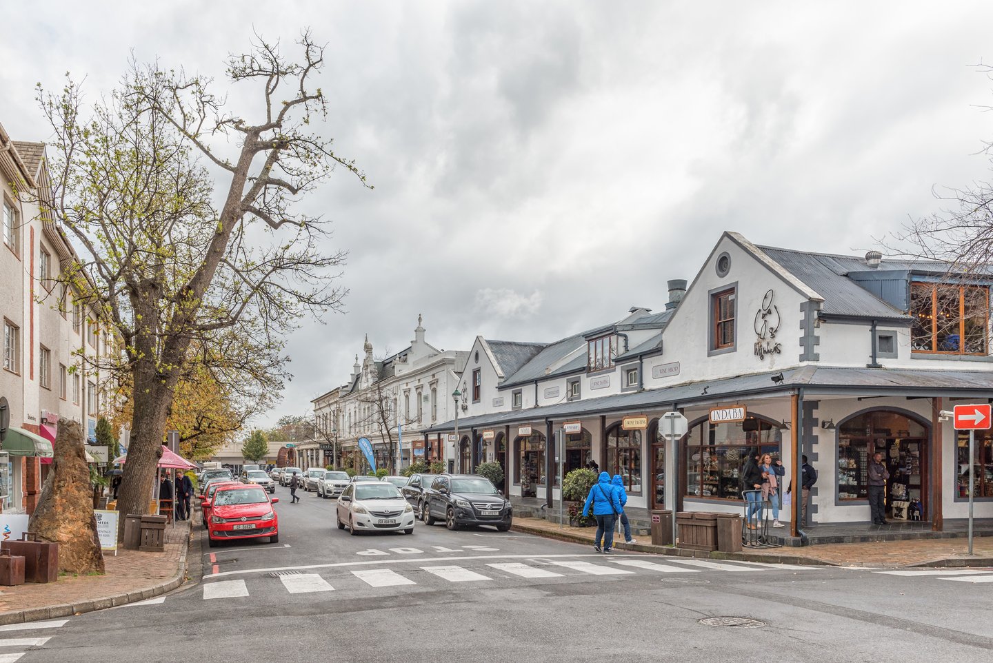 Stellenbosch town centre on a winter's day