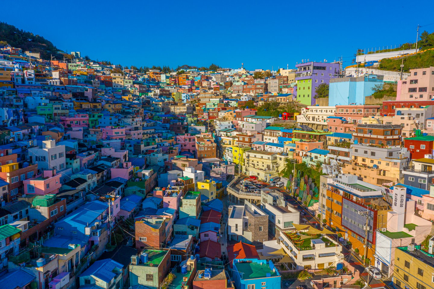 The colourful buildings of Gamcheon Culture Village in Busan, South Korea
