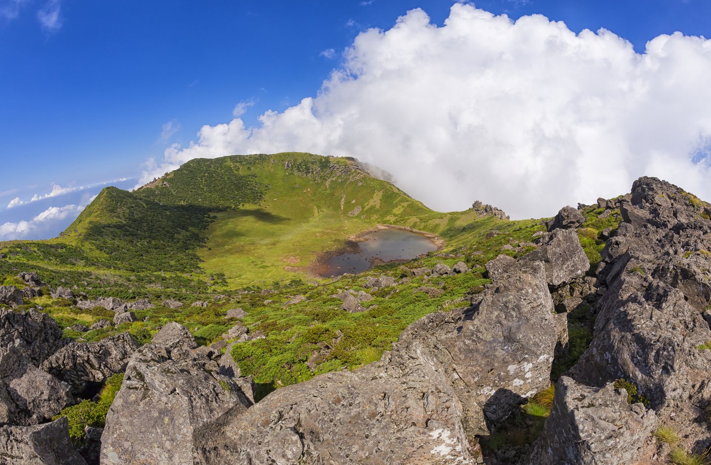 Hallasan volcano crater on Jeju Island in South Korea.