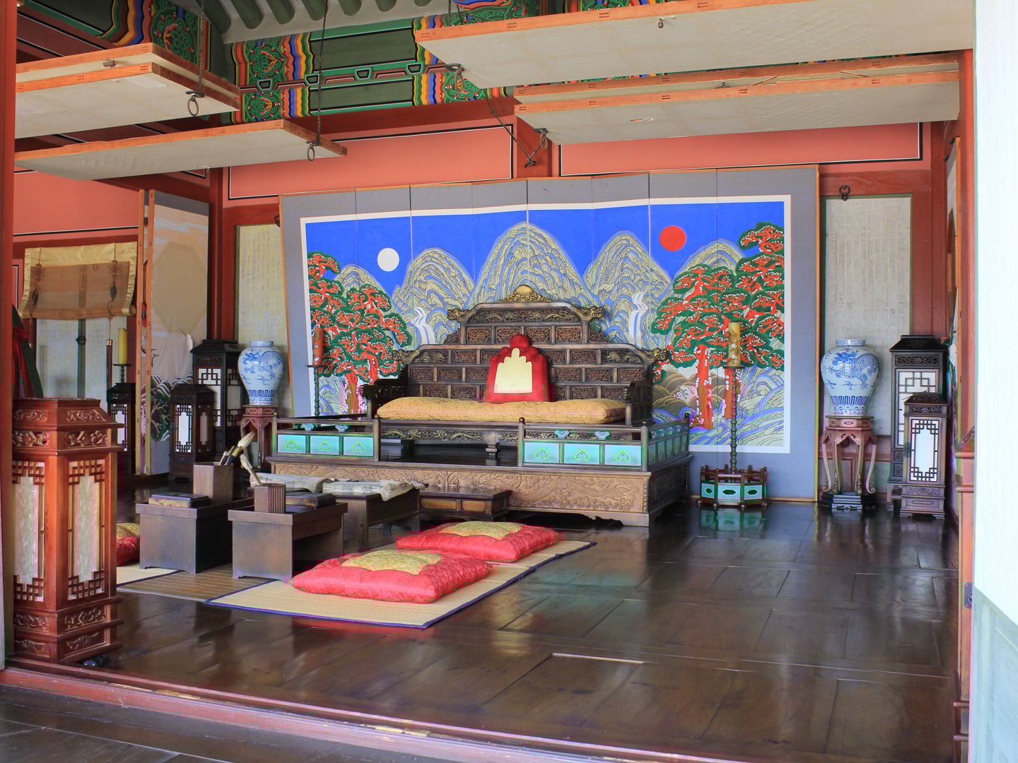 The king's room in Bongsudang Hall in Hwaseong Fortress, Suwon, South Korea
