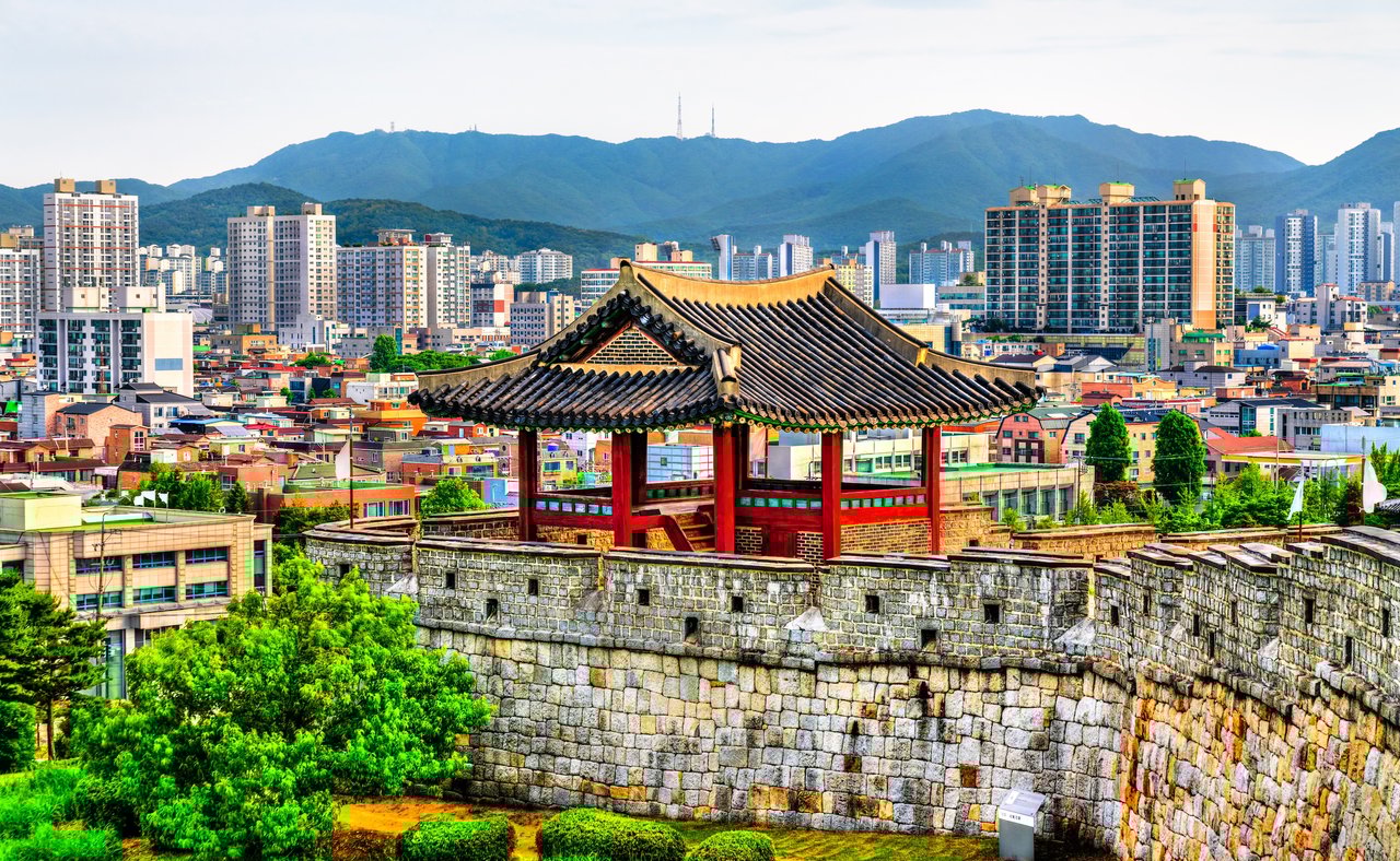 Seobukgangnu, the Northwestern Pavilion at Hwaseong Fortress in Suwon, South Korea