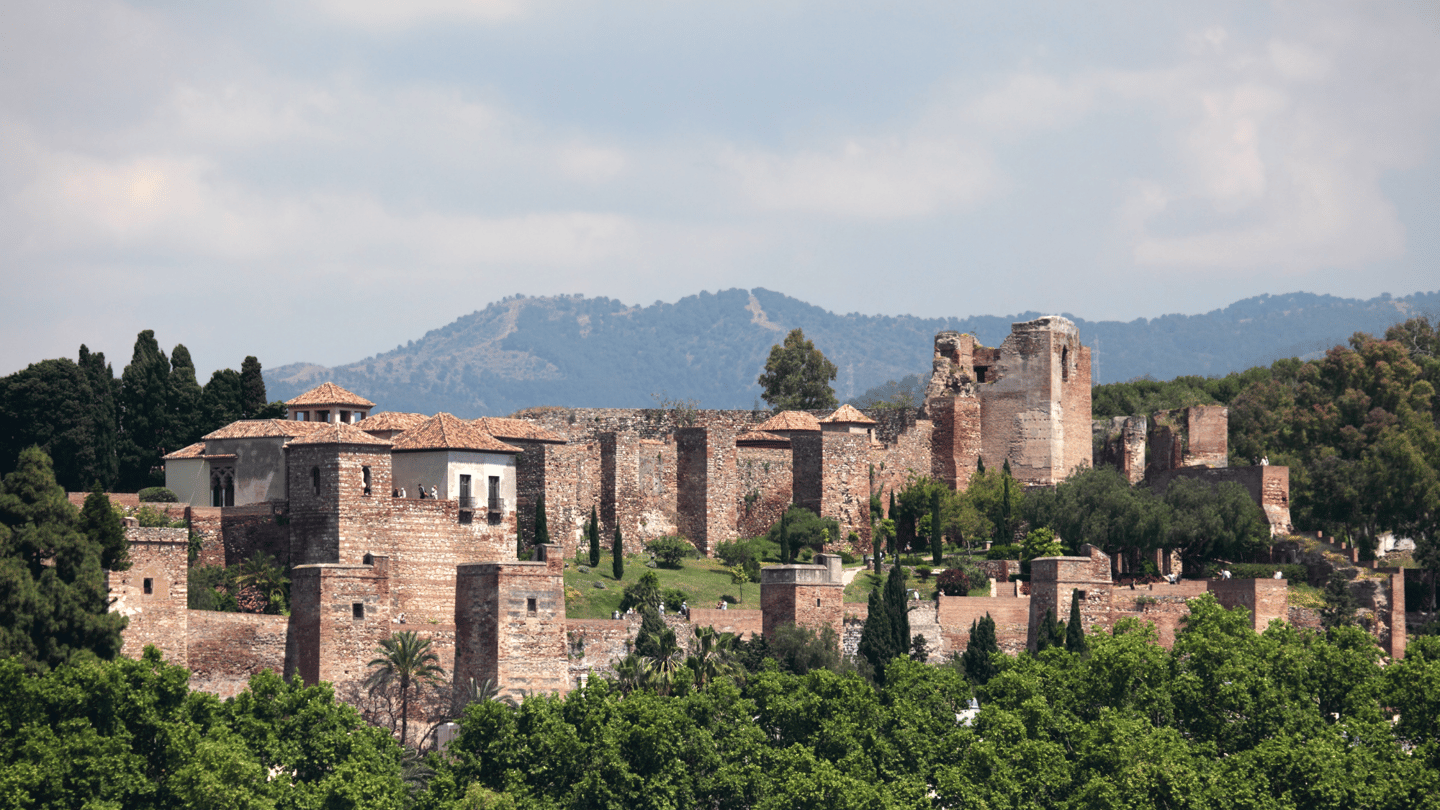 The ancient Moorish fortress, Alcazaba, of Malaga in Andalusia Spain
