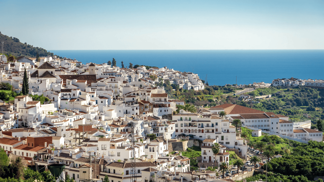 Frigiliana, a white Andalusia Village with view of the Costa del Sol Spain