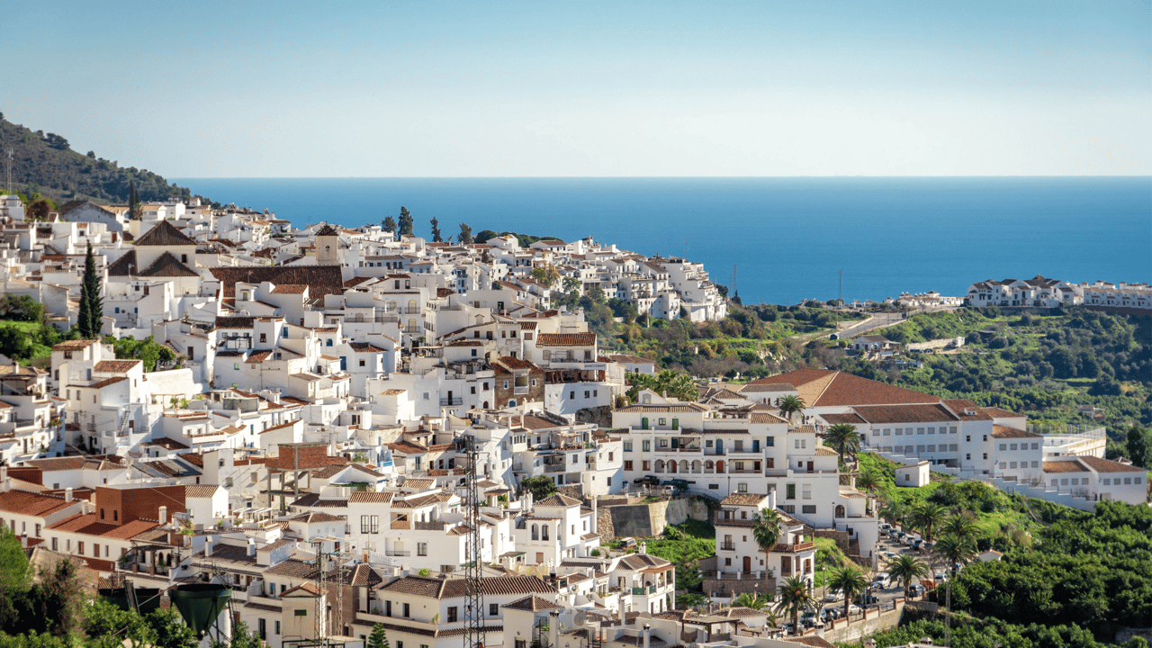 Frigiliana, a white Andalusia Village with view of the Costa del Sol Spain
