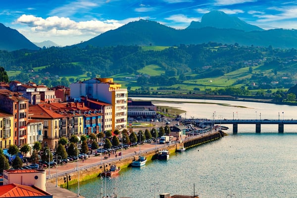Ribadesella, a fishing village in Asturias, Spain.