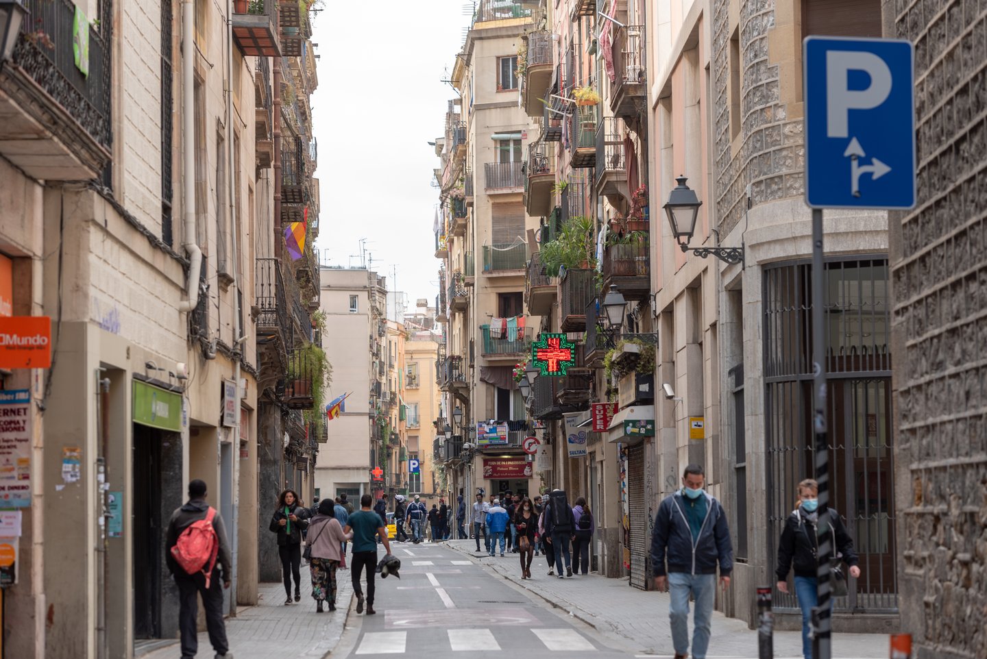 A street in the El Raval neighbourhood in Barcelona