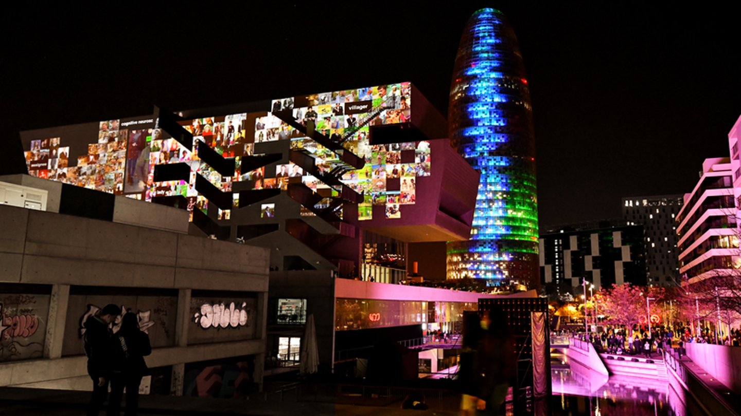 Lights projected around the city for Llum Barcelona 2022