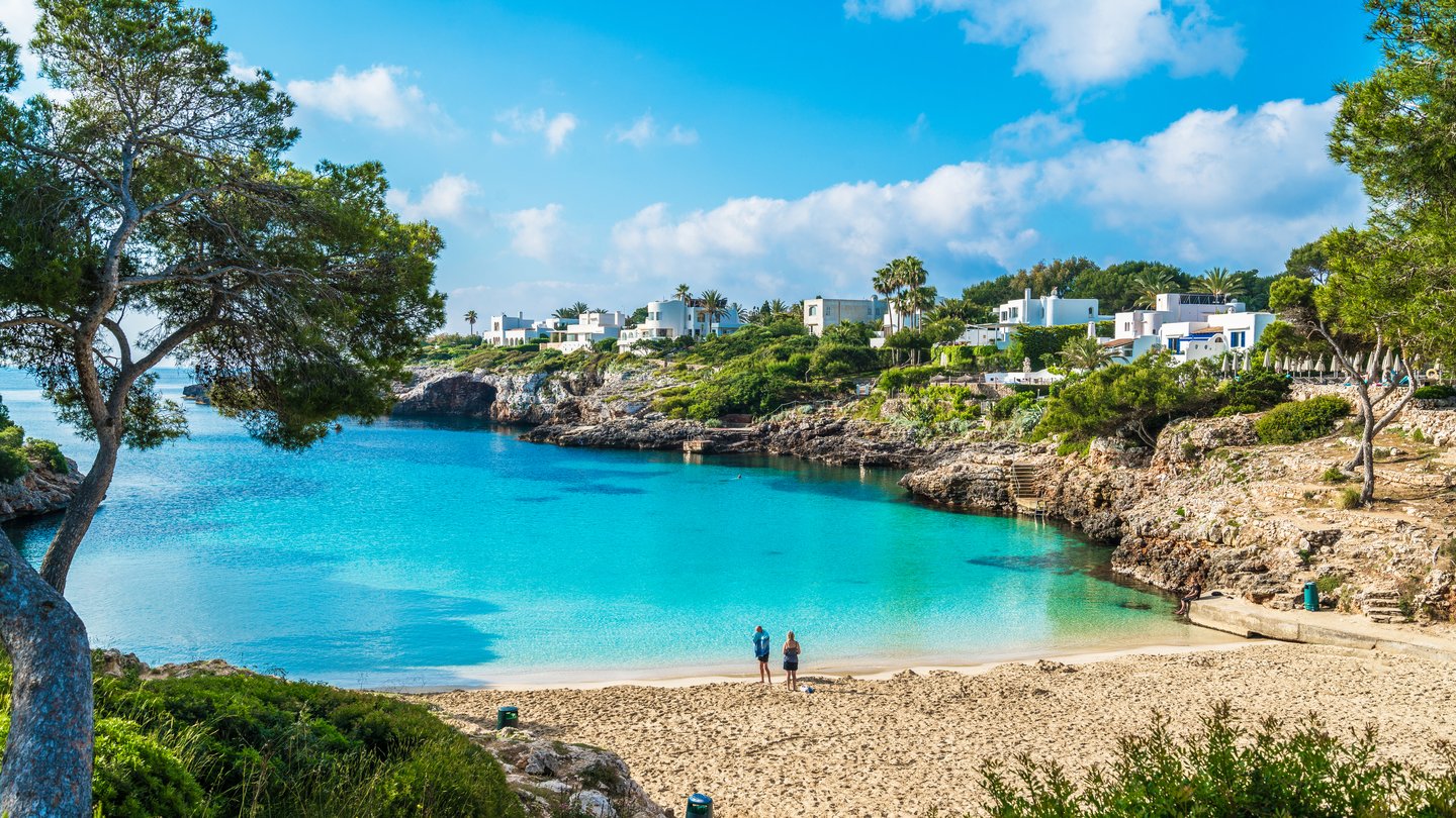 Little beach Cala Esmeralda in Cala d`Or city, Palma Mallorca, Spain