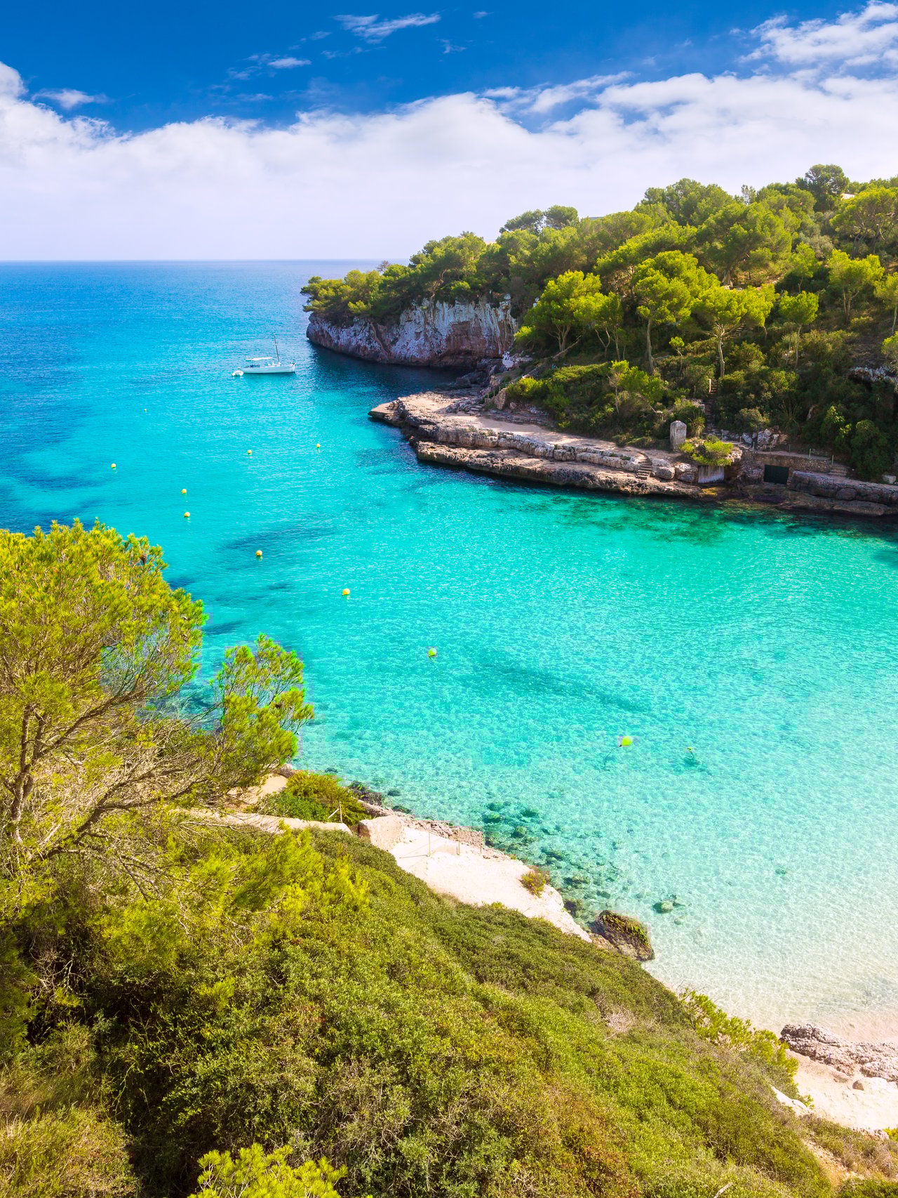 The beautiful Santanyi beach in Mallorca