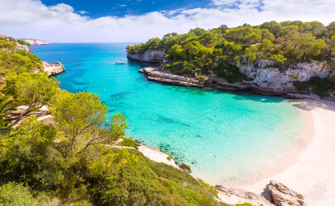 The beautiful Santanyi beach in Mallorca