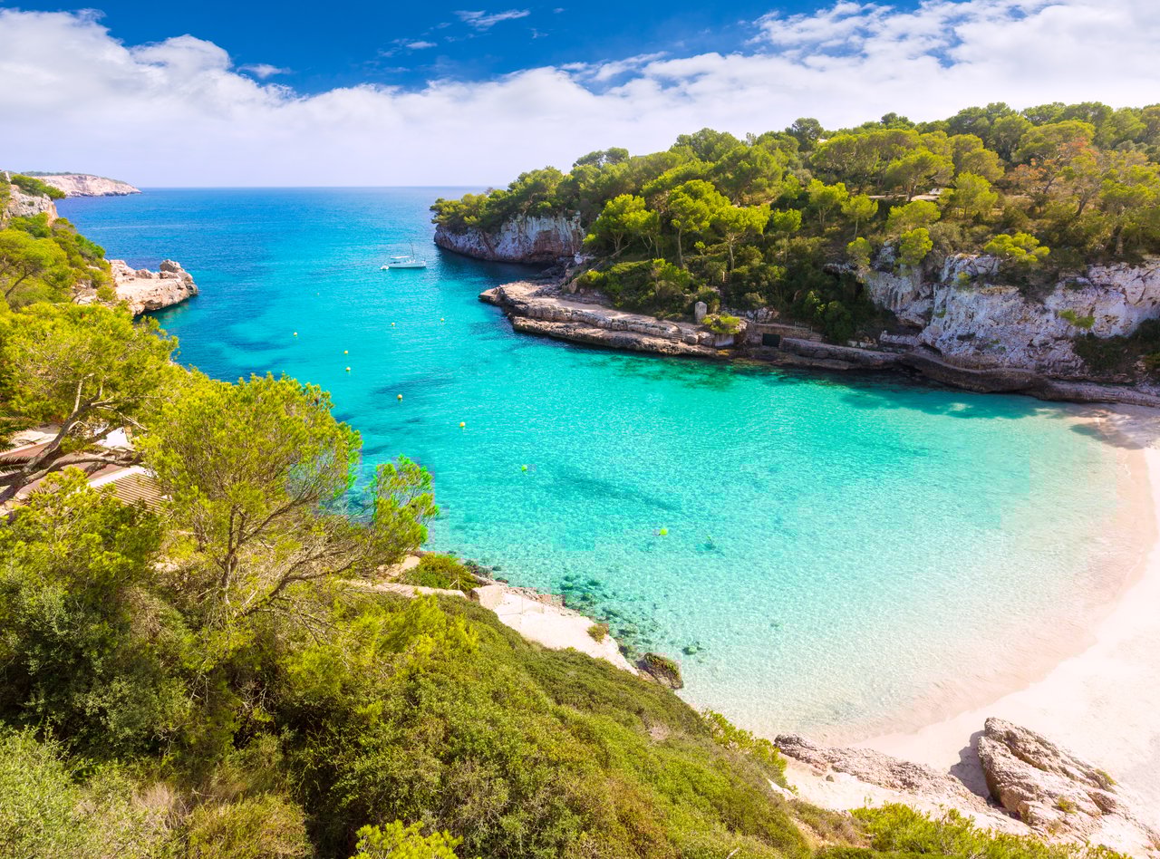 The beautiful Santanyi beach in Mallorca