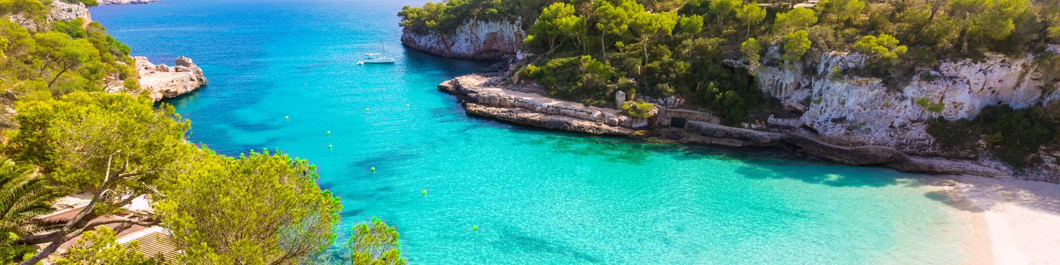 The beautiful Santanyi beach in Mallorca