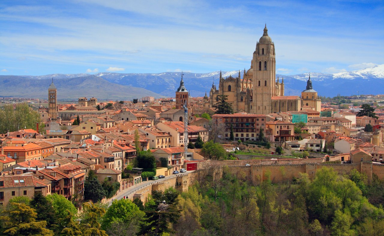 View of Segovia's old town from the Alcazar.