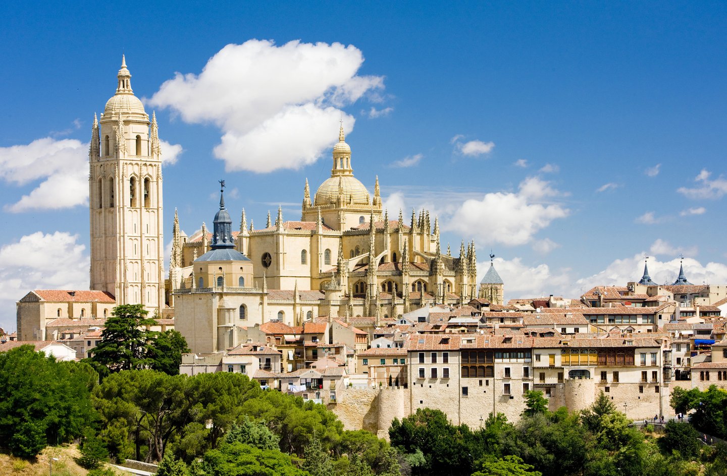 Segovia's old town visible over the trees