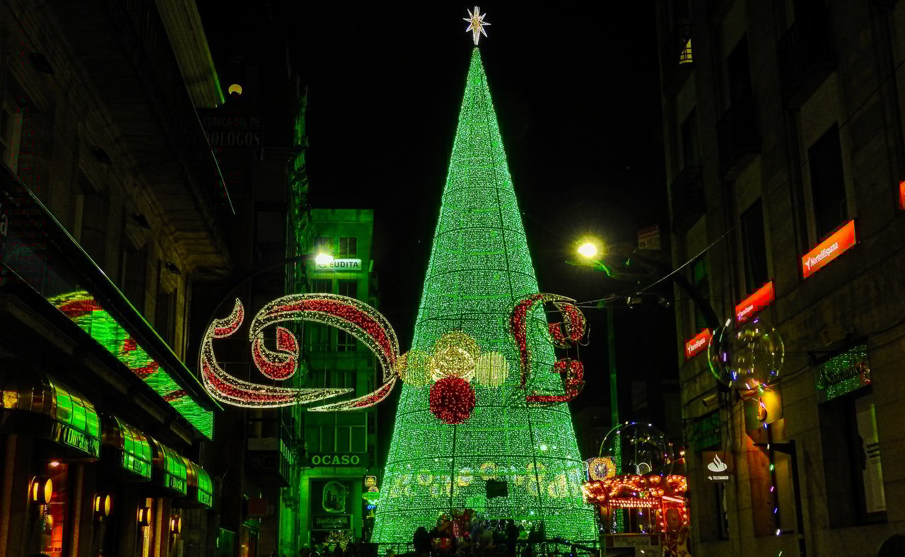 Christmas lights in Vigo, Spain.