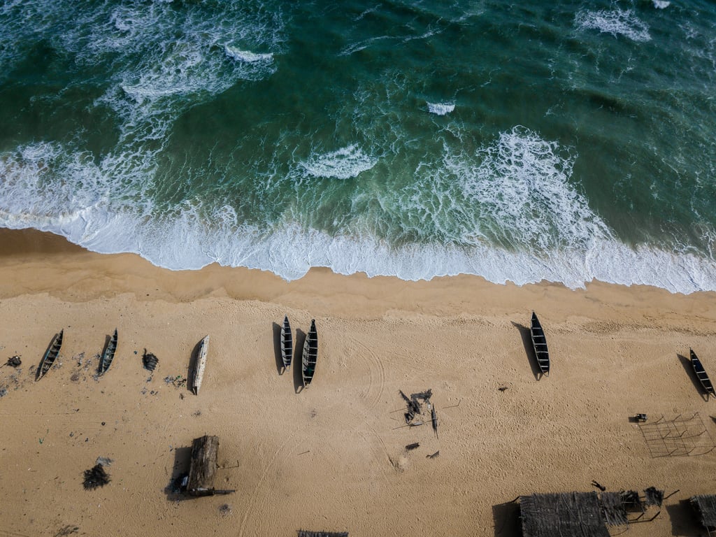 An aerial view of Ibeshe beach, Nigeria