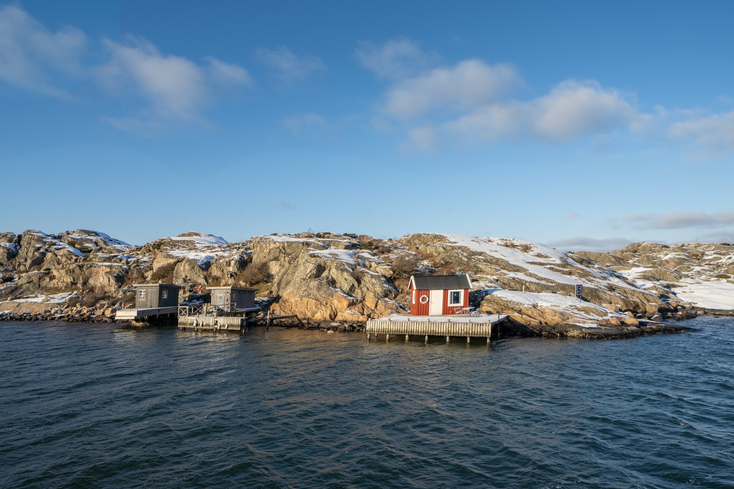 Snow on Brännö Island in the Gothenburg Archipelago