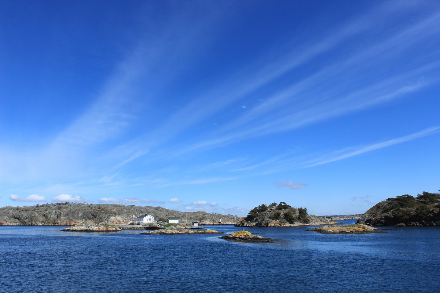 Isolated islands in Gothenburg Archipelago on a sunny day