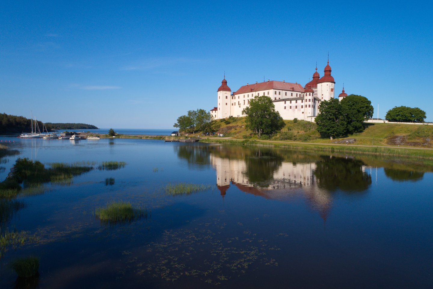 The medieval Lacko Castle on the shores of Lake Vanern in Sweden