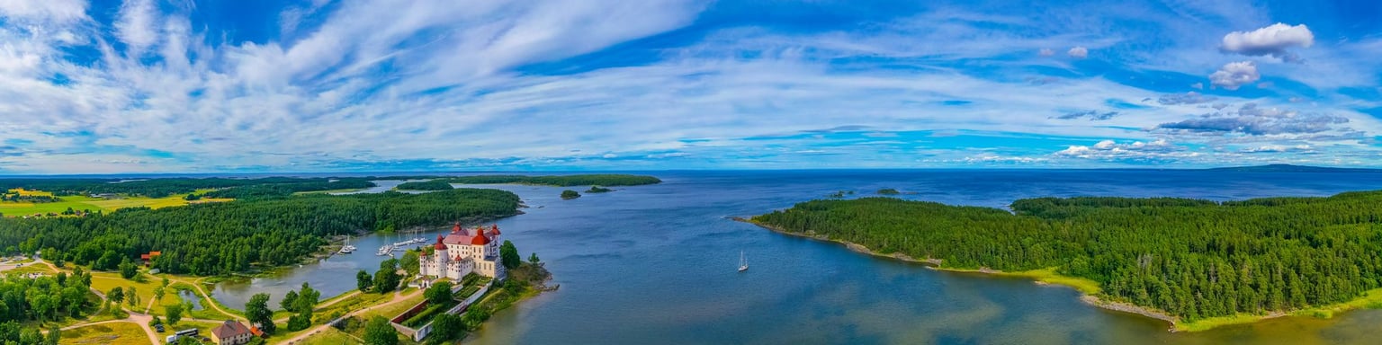 An aerial view of  Lake Vanern in Sweden