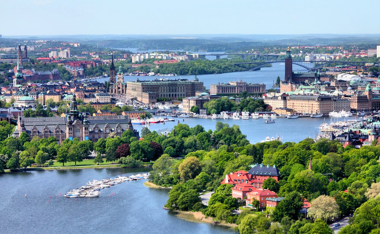 An aerial view of Stockholm