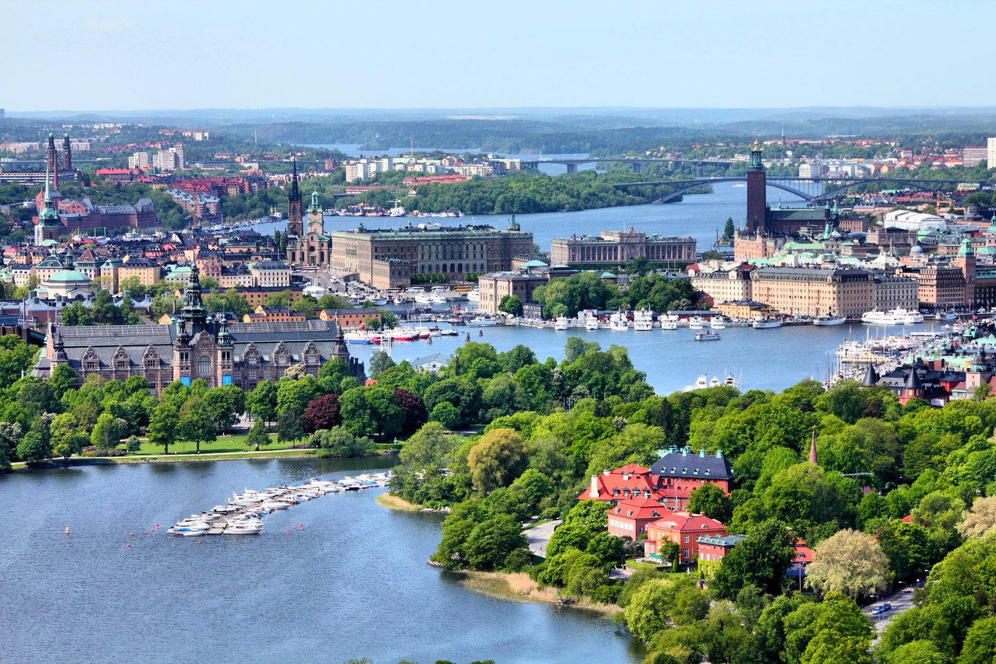 An aerial view of Stockholm