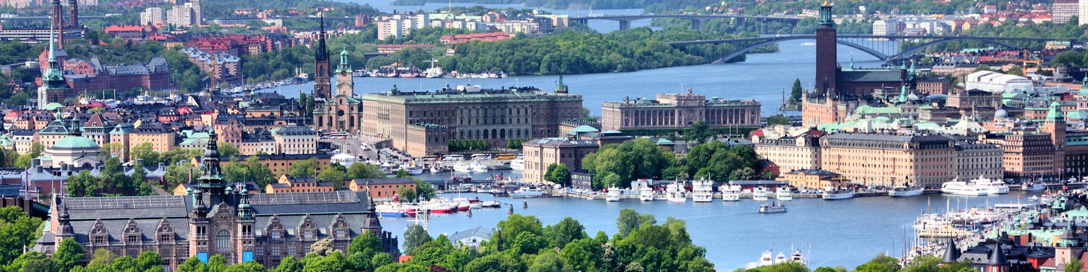 An aerial view of Stockholm