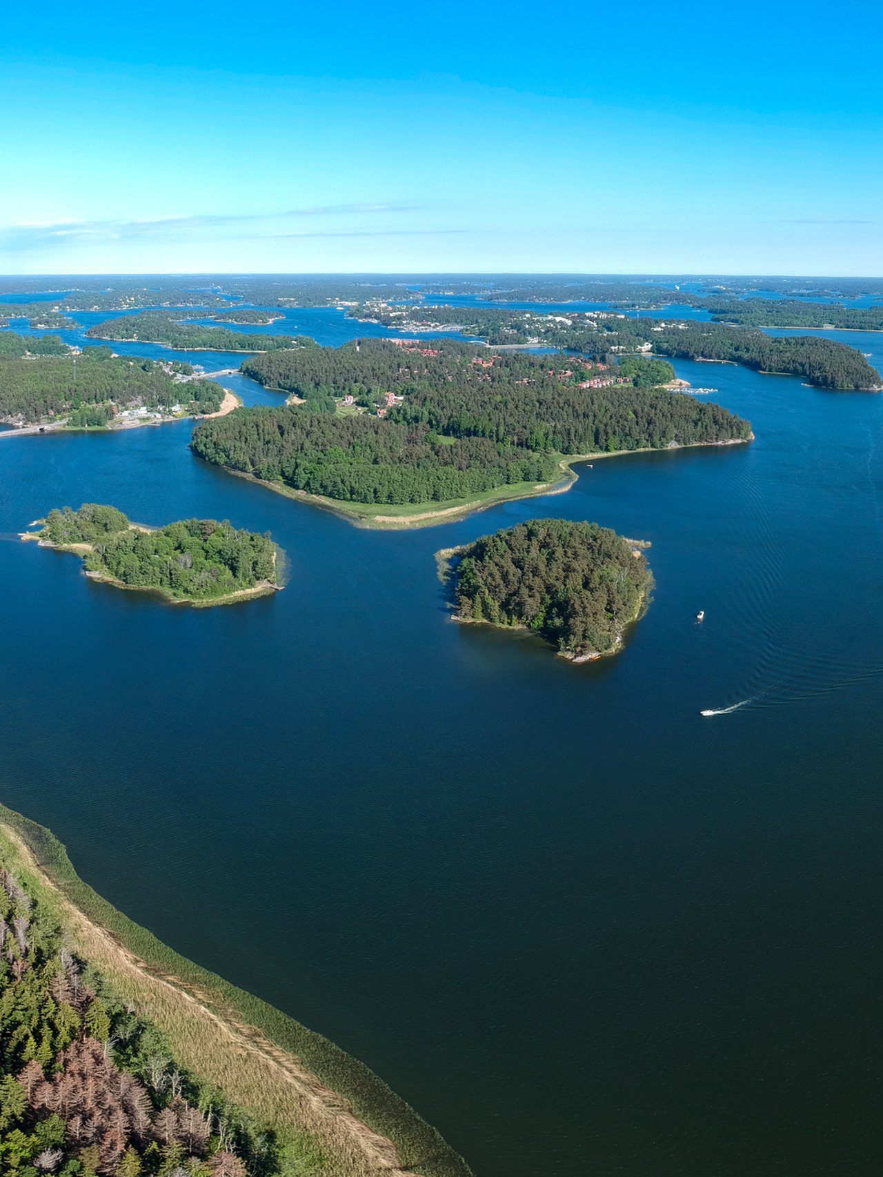 An aerial view of Stockholm's archipelago