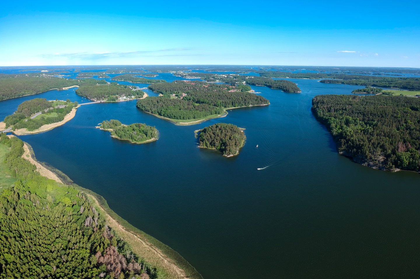 An aerial view of Stockholm's archipelago 
