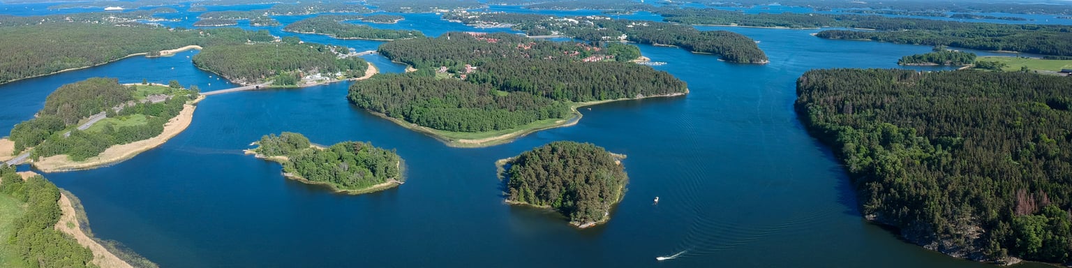 An aerial view of Stockholm's archipelago