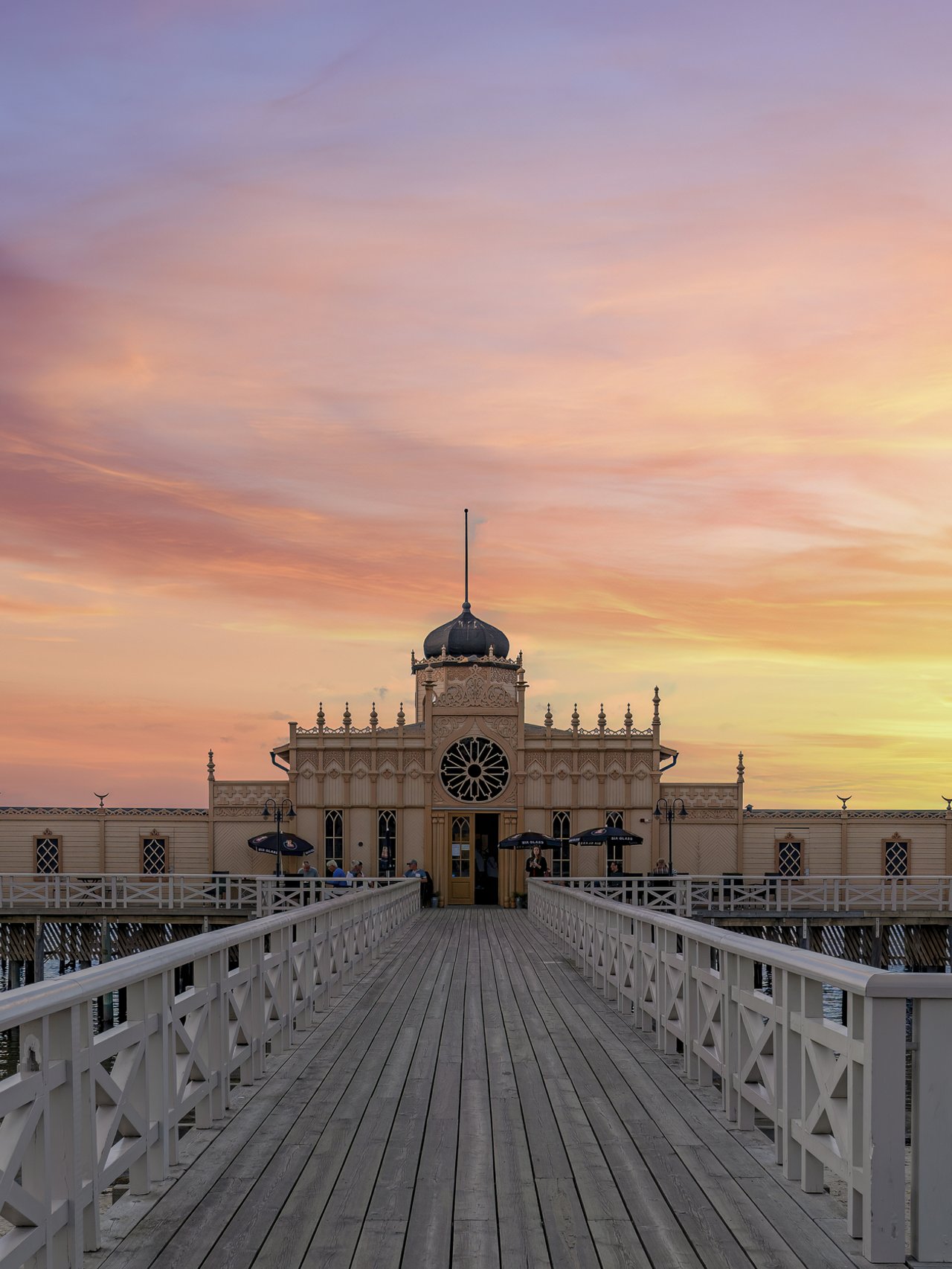 The Kallbadhuset, a beautiful cold bath house at the harbour in Varberg, Sweden