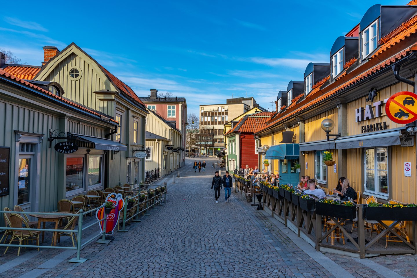 Timber buildings in Gamla stan part of Vasteras, Sweden