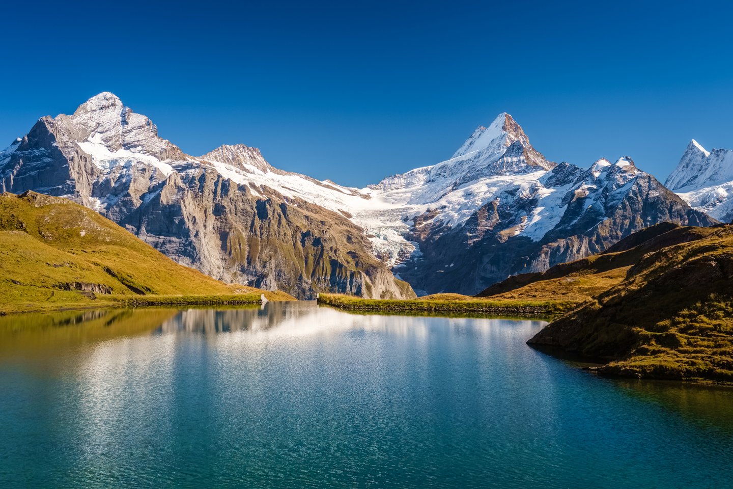 The beautiful Bachalpsee Lake, a short hike from Grindelwald First