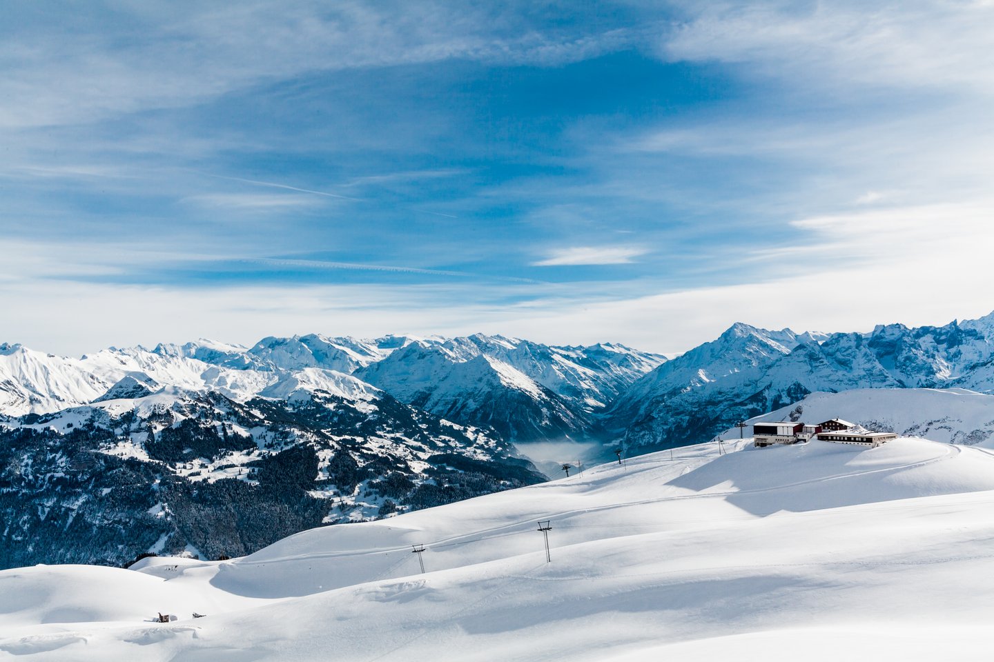 Ski fields in the Alps near Interlaken