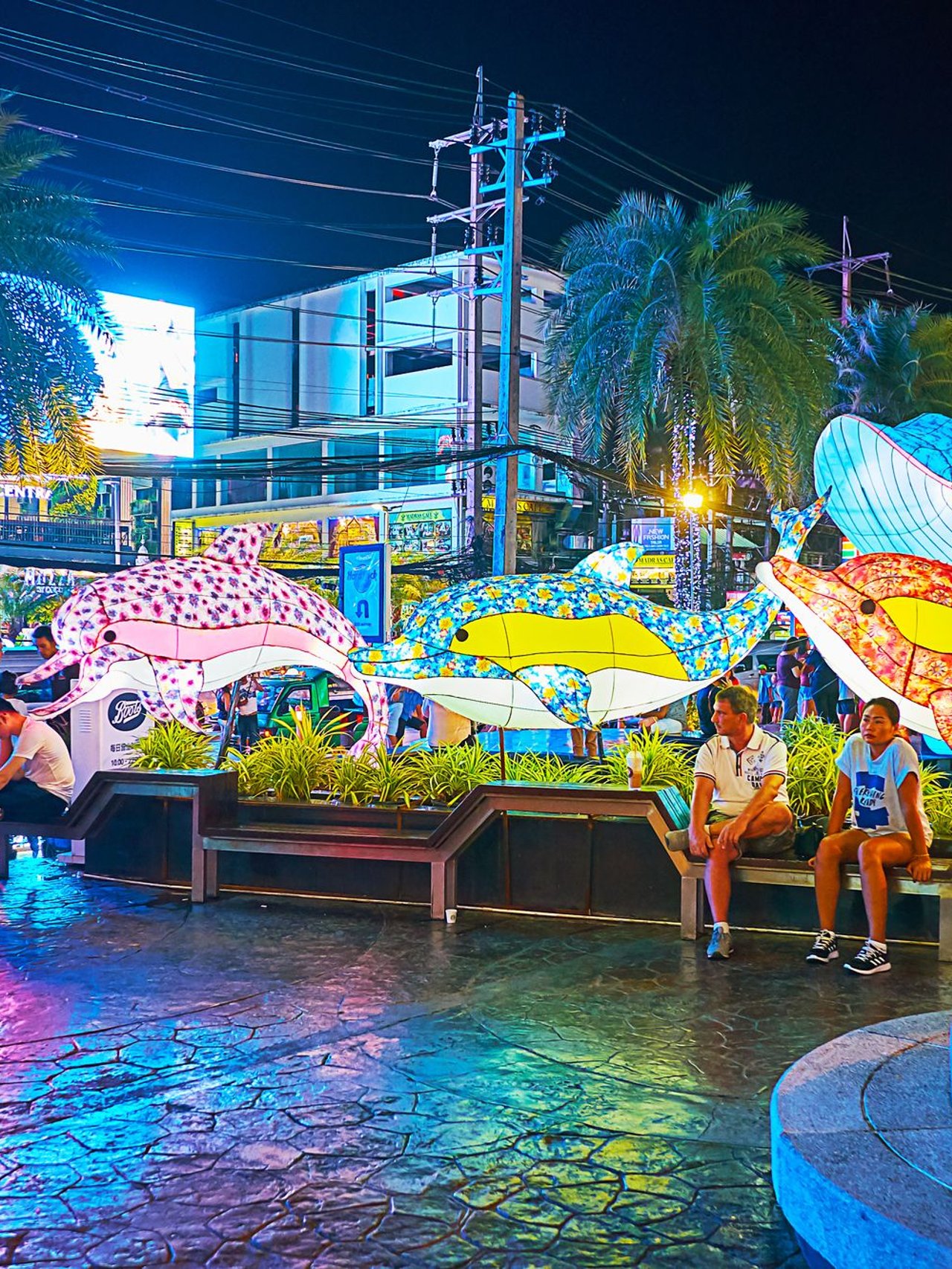 A light display in Patong, Thailand.